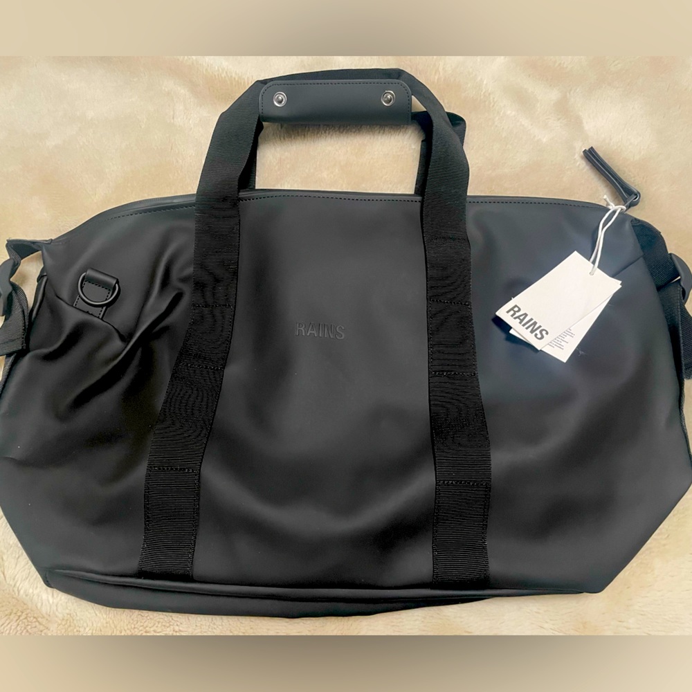 Rains Leather Weekend Bag